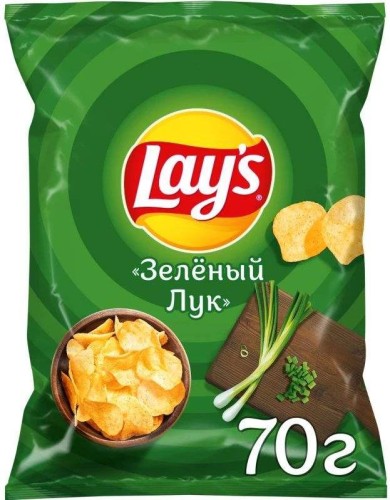 Чипсы Lays 70г. Зеленый лук