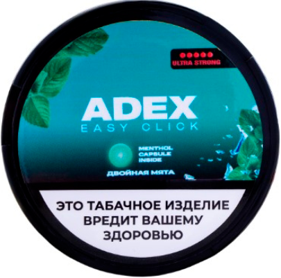 Жевательный табак ADEX CLICK 9гр. ДВОЙНАЯ МЯТА STRONG