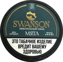 Жевательный табак SWANSON 10гр SLIM compact Мята STRONG M